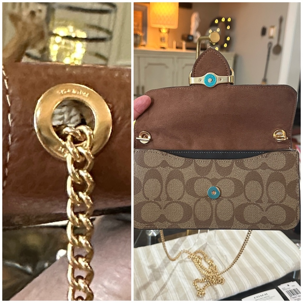 COACH Signature Colorblock Morgan Crossbody in Khaki/Multi, BNWT - Picture 9 of 16